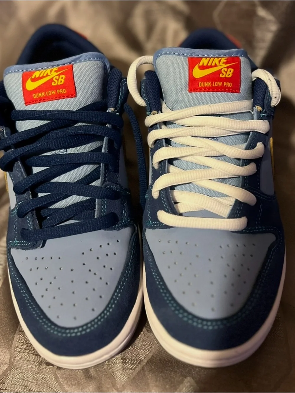 Nike SB Dunk Low Pro Why So Sad Predatory Bird Blue Sneakers Mens 6 Womens 7.5